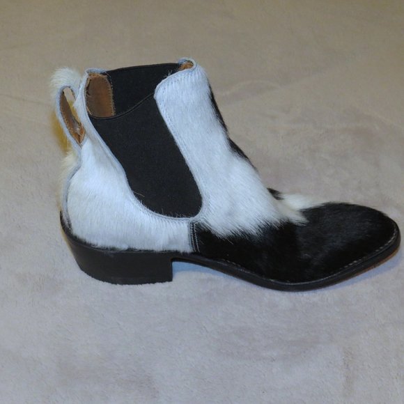 Ralph Lauren RRL Women's Black Hair on Hide Plainview Chelsea Boots 6.5 B NWB - Picture 5 of 13